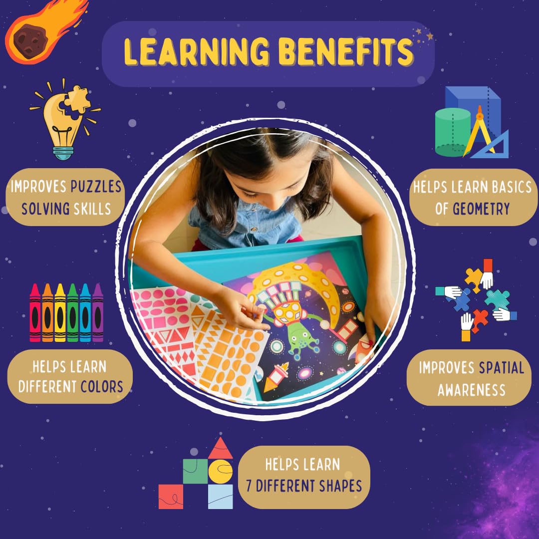 PepPlay Cardboard Shape Sticker- Space Theme - Aaram Parents