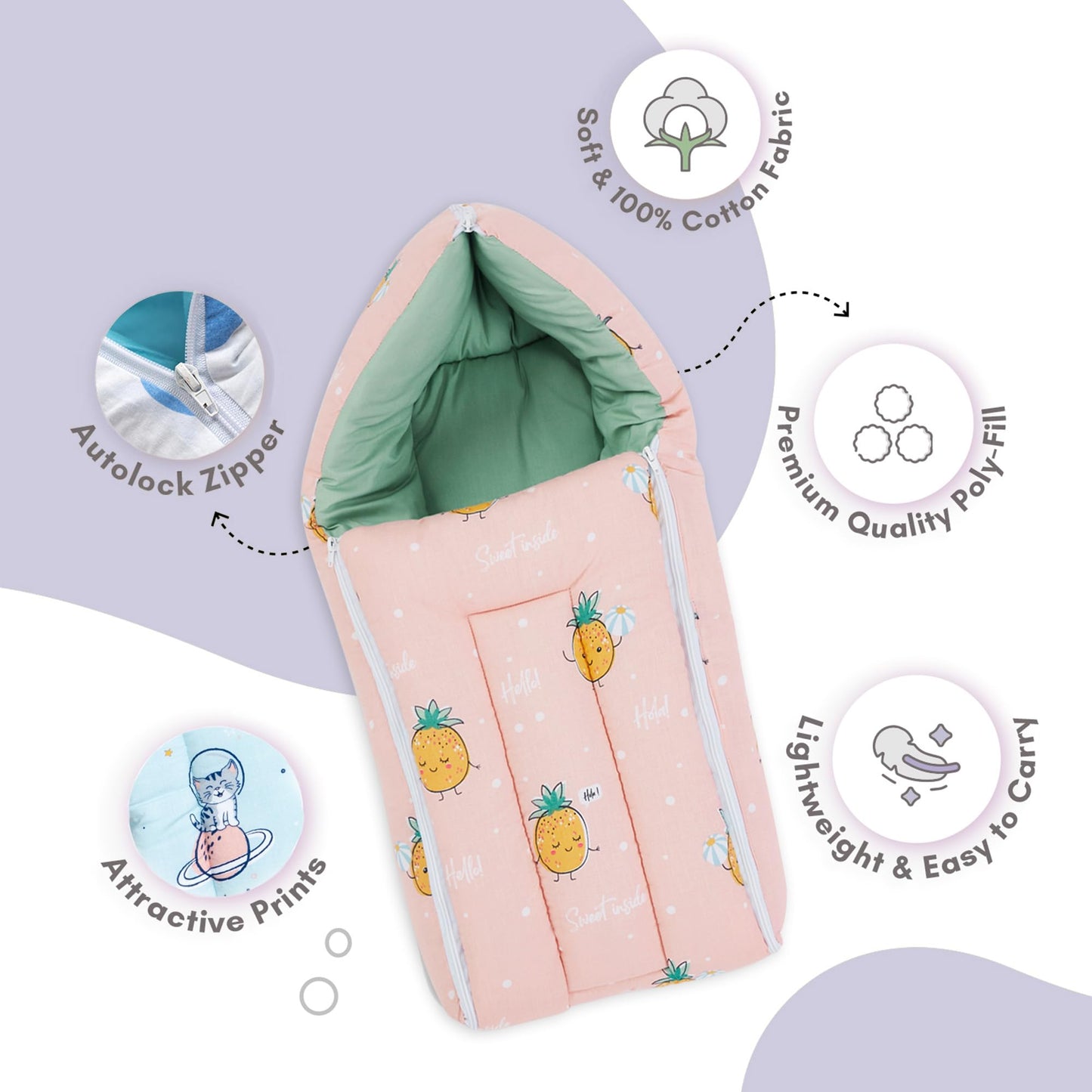 Haus & Kinder 3 in 1 Baby Sleeping Bag & Carry Nest
