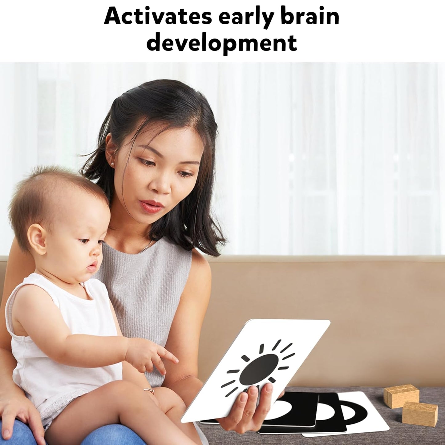 Skillmatics Large Flash Cards for Babies & Infants - High Contrast, 60 Pictures, Language_Skills, Visual Stimulation & Sensory Development, Travel Friendly, Gifts for Infants 0 to 12 Months Kids