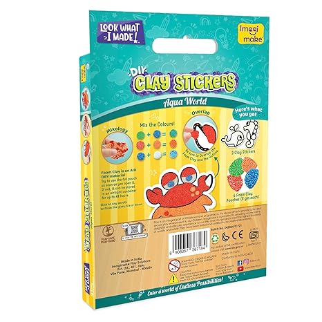 Imagimake DIY Clay Stickers Craft Kit- 3 Variants - Aaram Parents