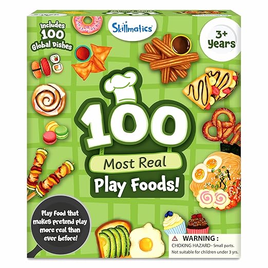 Skillmatics Pretend Play Playset - 100 Most Real Play Foods
