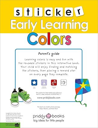 Sticker Early Learning: Colors | With Reusable stickers (Priddy Books) - Aaram Parents