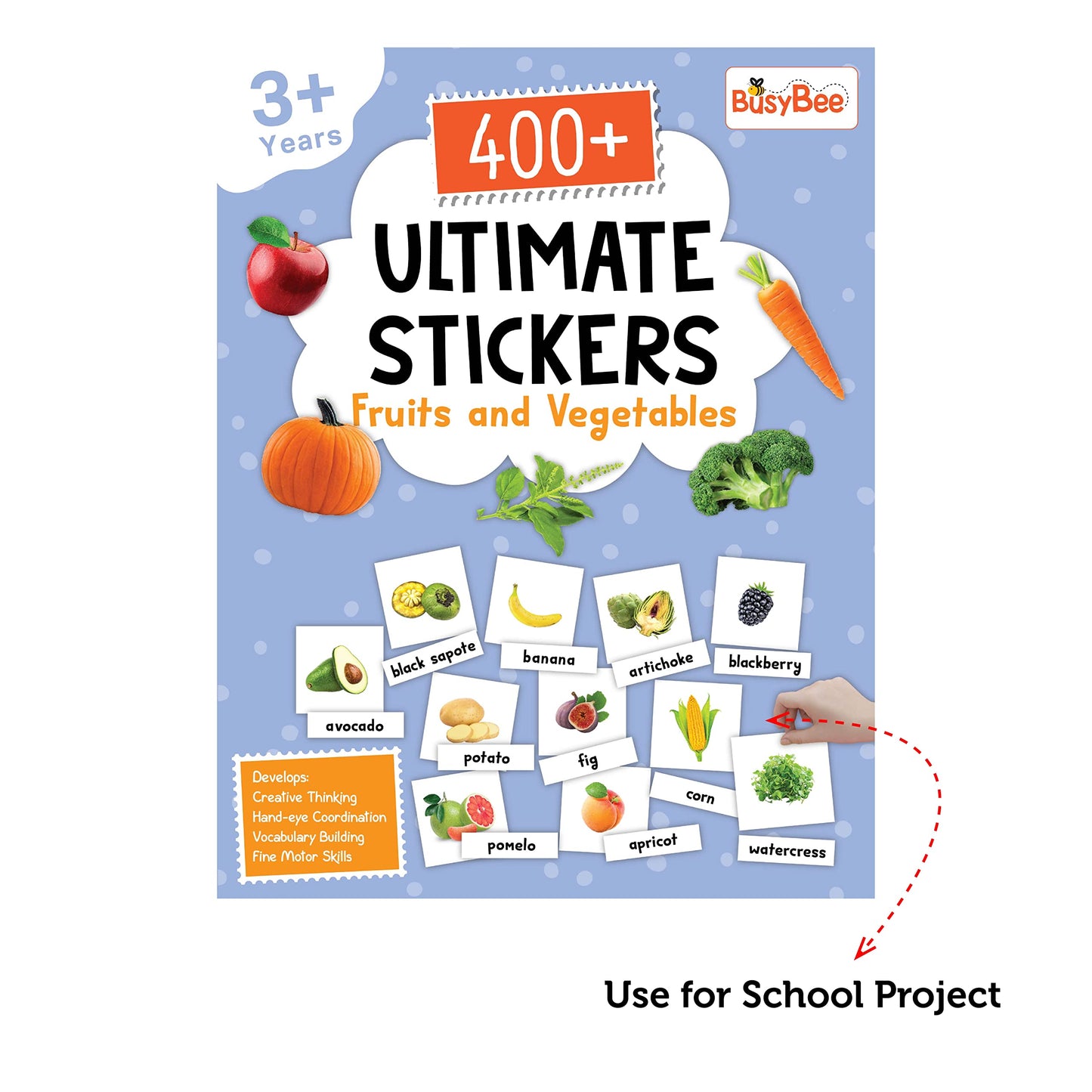 Pegasus 400+ Ultimate Stickers Book for Children - Fruits and Vegetables for 3+ Years Kids
