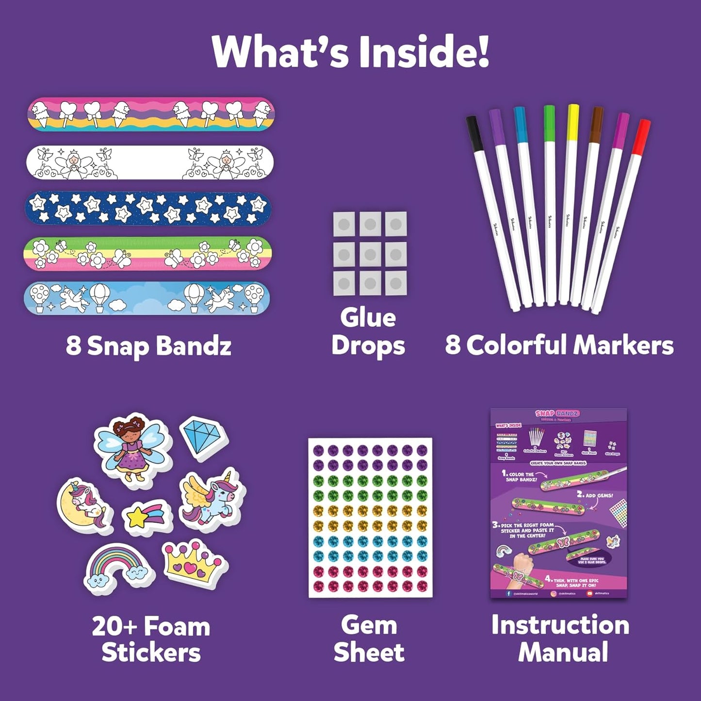 Skillmatics Craft Activity - Snap Bandz Unicorns & Princesses