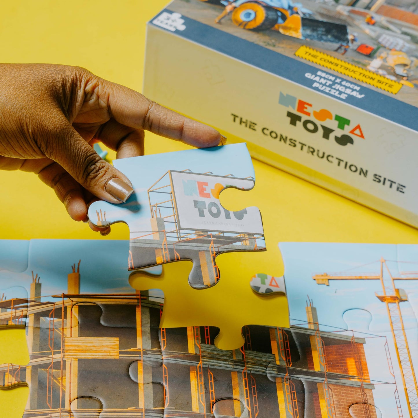 Nesta Toys - Educational Jigsaw Puzzles (64 Pcs) - 4 Variants: India Map, Modes of Transport, Prehistoric Park, Construction Site