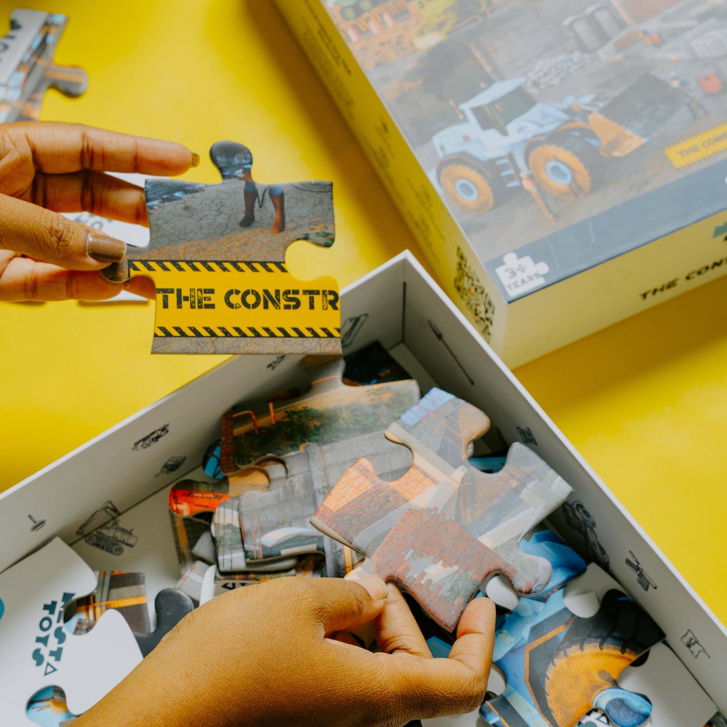 Nesta Toys - Educational Jigsaw Puzzles (64 Pcs) - 4 Variants: India Map, Modes of Transport, Prehistoric Park, Construction Site