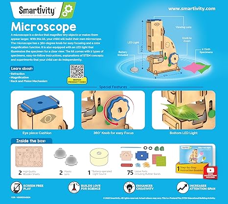 Smartivity Microscope 100x Zoom Toy for Kids - Aaram Parents