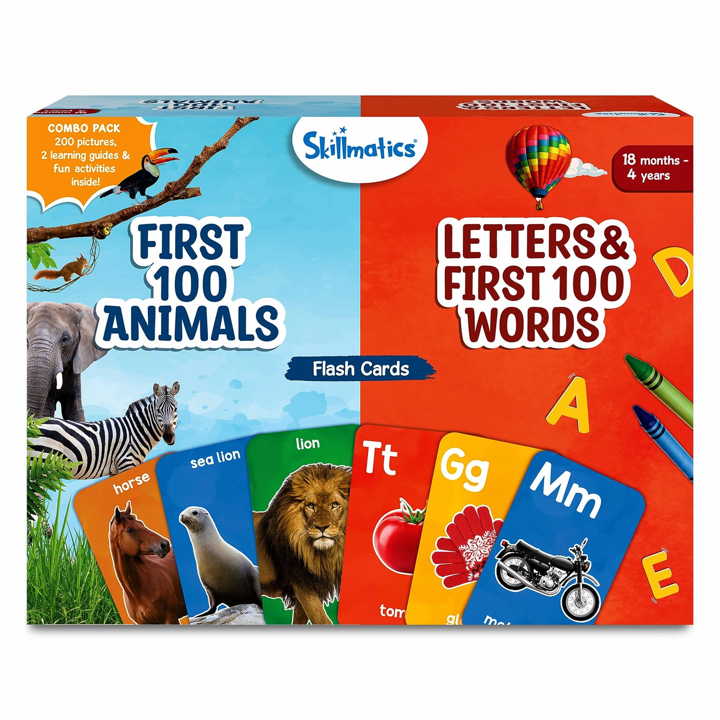 Skillmatics Large Flash Cards for Babies & Infants - High Contrast, 60 Pictures, Language_Skills, Visual Stimulation & Sensory Development, Travel Friendly, Gifts for Infants 0 to 12 Months Kids