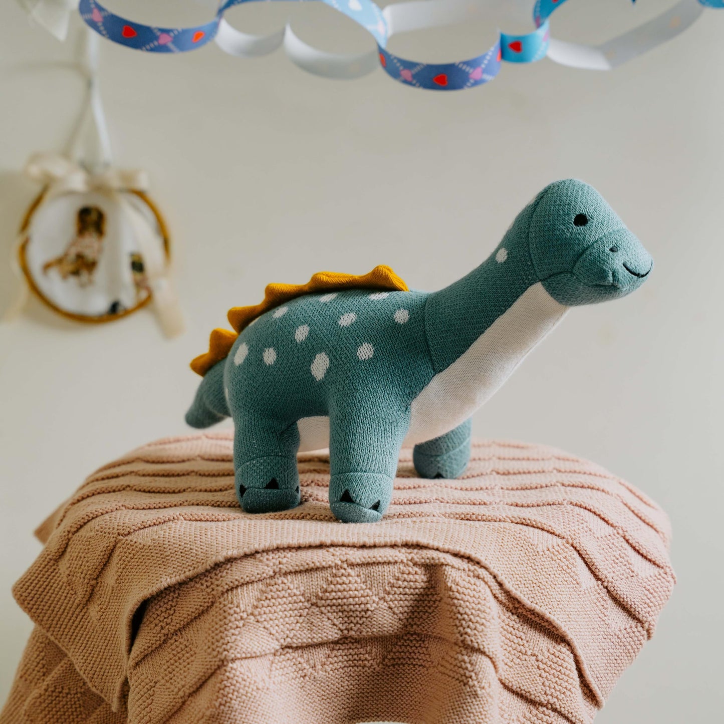Knitted Cotton Animal Plush Toys - 4 Variants: Lion, Penguin, Zebra & Dinosaur