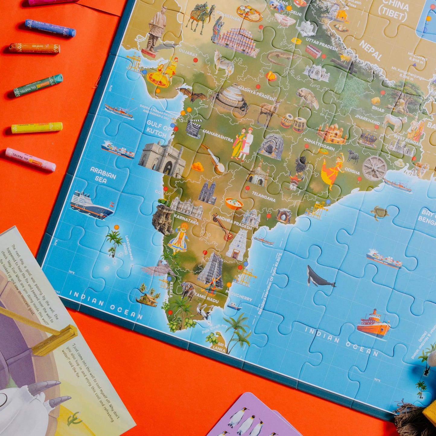 Nesta Toys - Educational Jigsaw Puzzles (64 Pcs) - 4 Variants: India Map, Modes of Transport, Prehistoric Park, Construction Site
