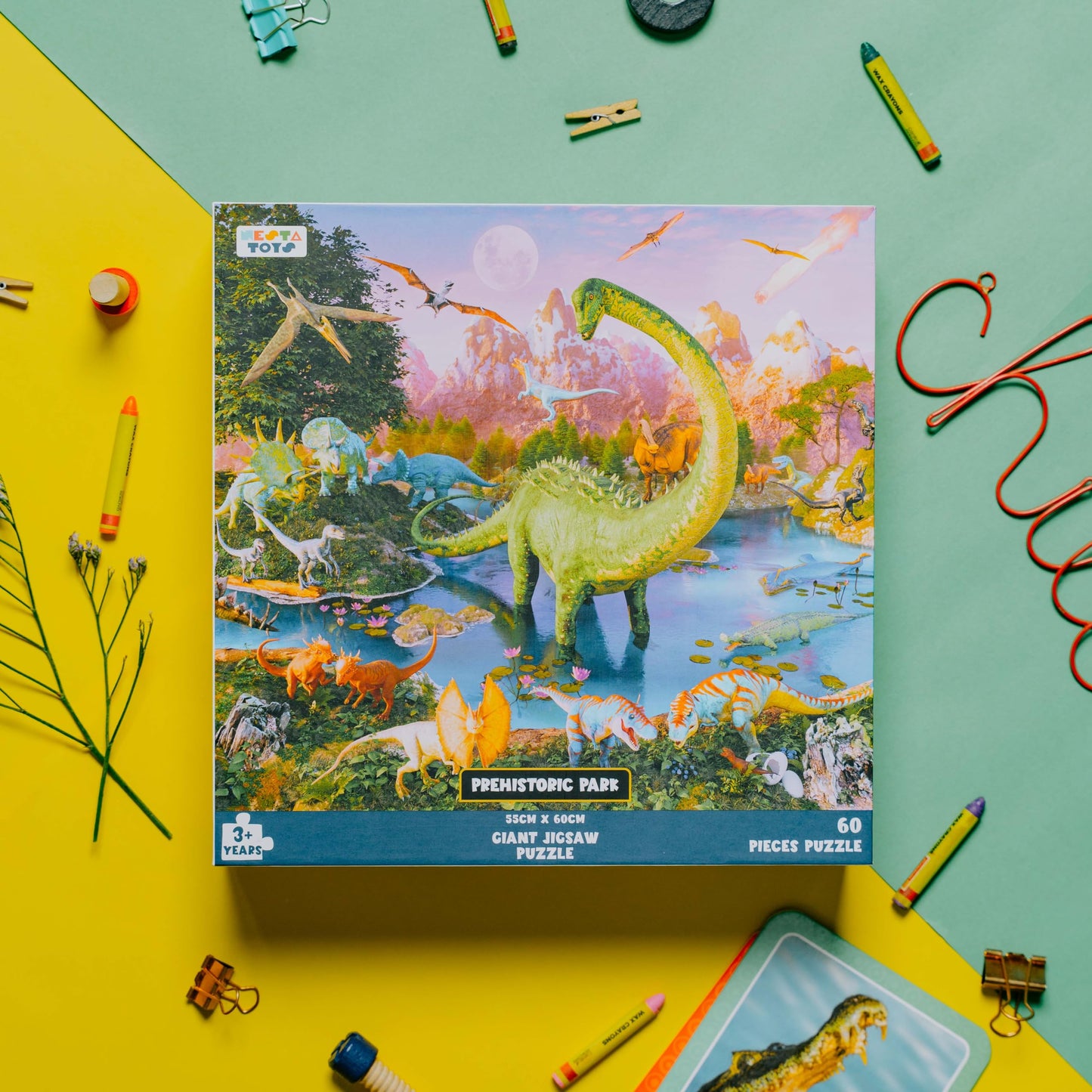Nesta Toys - Educational Jigsaw Puzzles (64 Pcs) - 4 Variants: India Map, Modes of Transport, Prehistoric Park, Construction Site