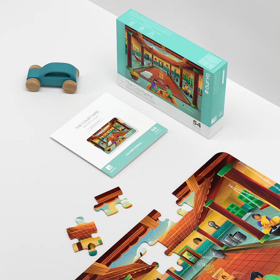 Aurva- The Courtyard - Vibrant Indian Countryside- 54pcs puzzle