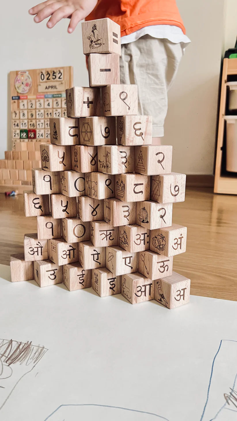 MoonToys- Educational Blocks Set (5-In-1) - Hindi