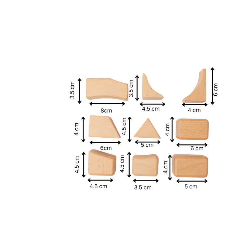 Saha- Flo - Waldorf Blocks | Irregular Wooden Blocks for Sensory Play