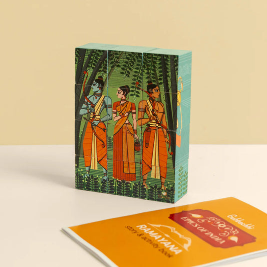 Gubbachhi RAMAYANA Wooden 6-in-1 Puzzle Set (12 Blocks)