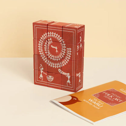 Gubbachhi- WARLI Wooden 5-in-1 Puzzle Set (12 Blocks)