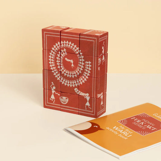 Gubbachhi- WARLI Wooden 5-in-1 Puzzle Set (12 Blocks)