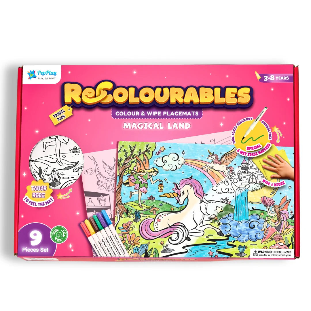 PepPlay- Recolourables Colour & Wipe Placemats - Magical Land