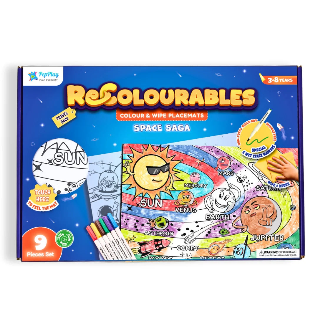 PepPlay- Recolourables Colour & Wipe Placemats - Space Saga