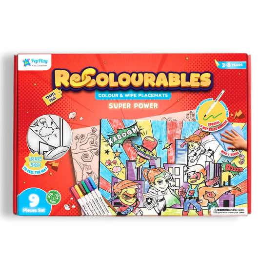 PepPlay- Recolourables Colour & Wipe Placemats - Super Power