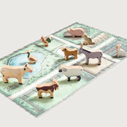 Gubbachhi- Once Upon A Farm - 10 Animals, Play Mat & Story Booklet