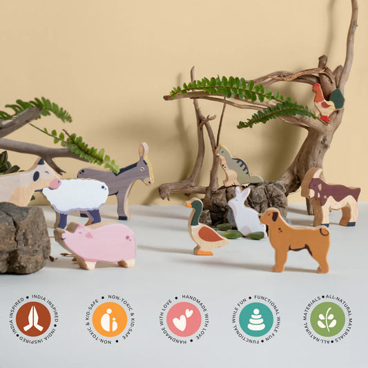 Gubbachhi- Once Upon A Farm - 10 Animals, Play Mat & Story Booklet