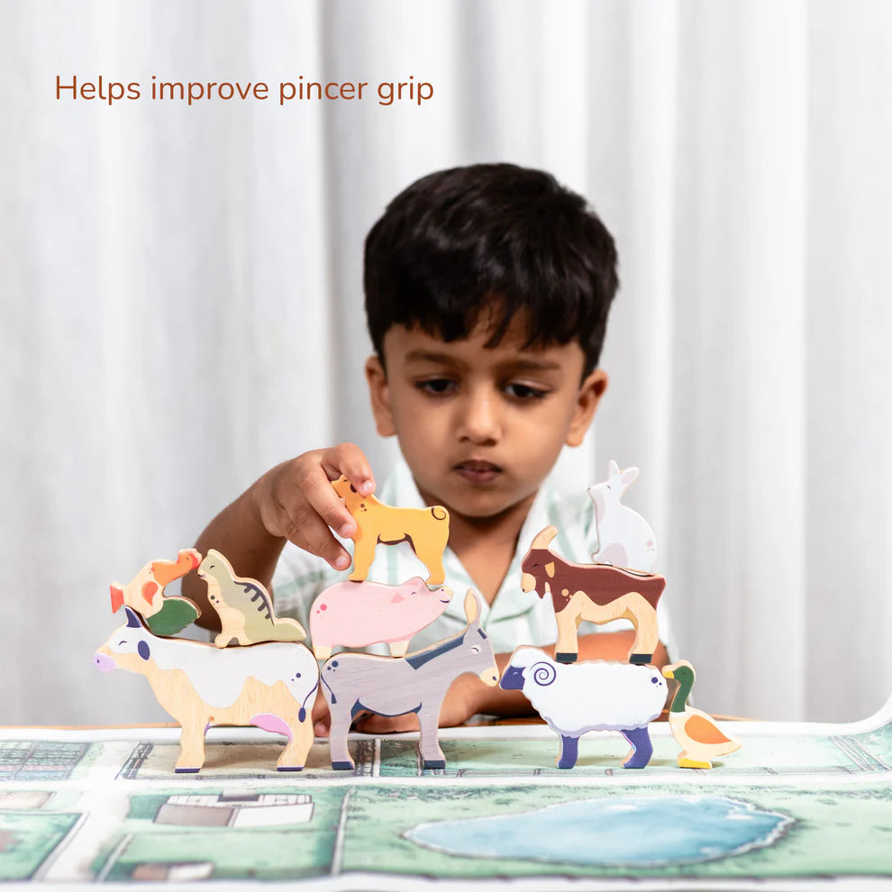 Gubbachhi- Once Upon A Farm - 10 Animals, Play Mat & Story Booklet