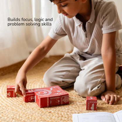 Gubbachhi- WARLI Wooden 5-in-1 Puzzle Set (12 Blocks)