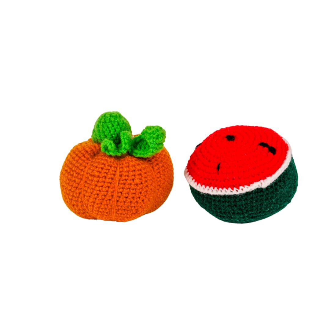 Crochet Play Food Toys- 3 Variants: Vegetables, Fruits & Mixed Set (10 pcs)