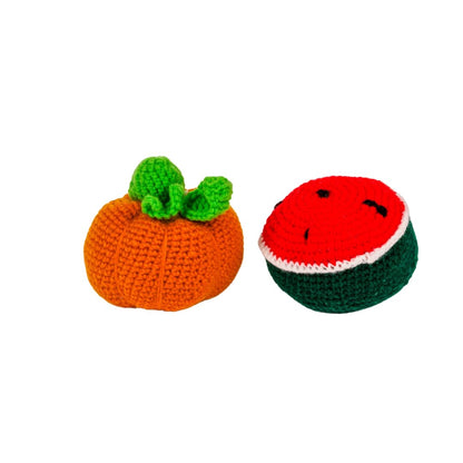Crochet Play Food Toys- 3 Variants: Vegetables, Fruits & Mixed Set (10 pcs)