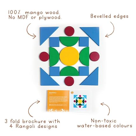 Gubbachhi Rangoli Wooden Puzzle - 26 Pieces - Aaram Parents