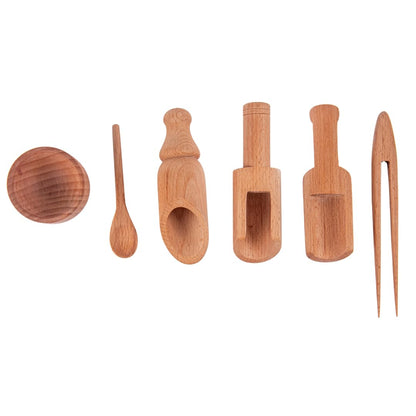 Nesta Toys Montessori-Inspired Sensory Tools: Bin Tools (6 Pcs), Bin Tools with Tray (7 Pcs), Sand Writing Tray, Dough Tool Set