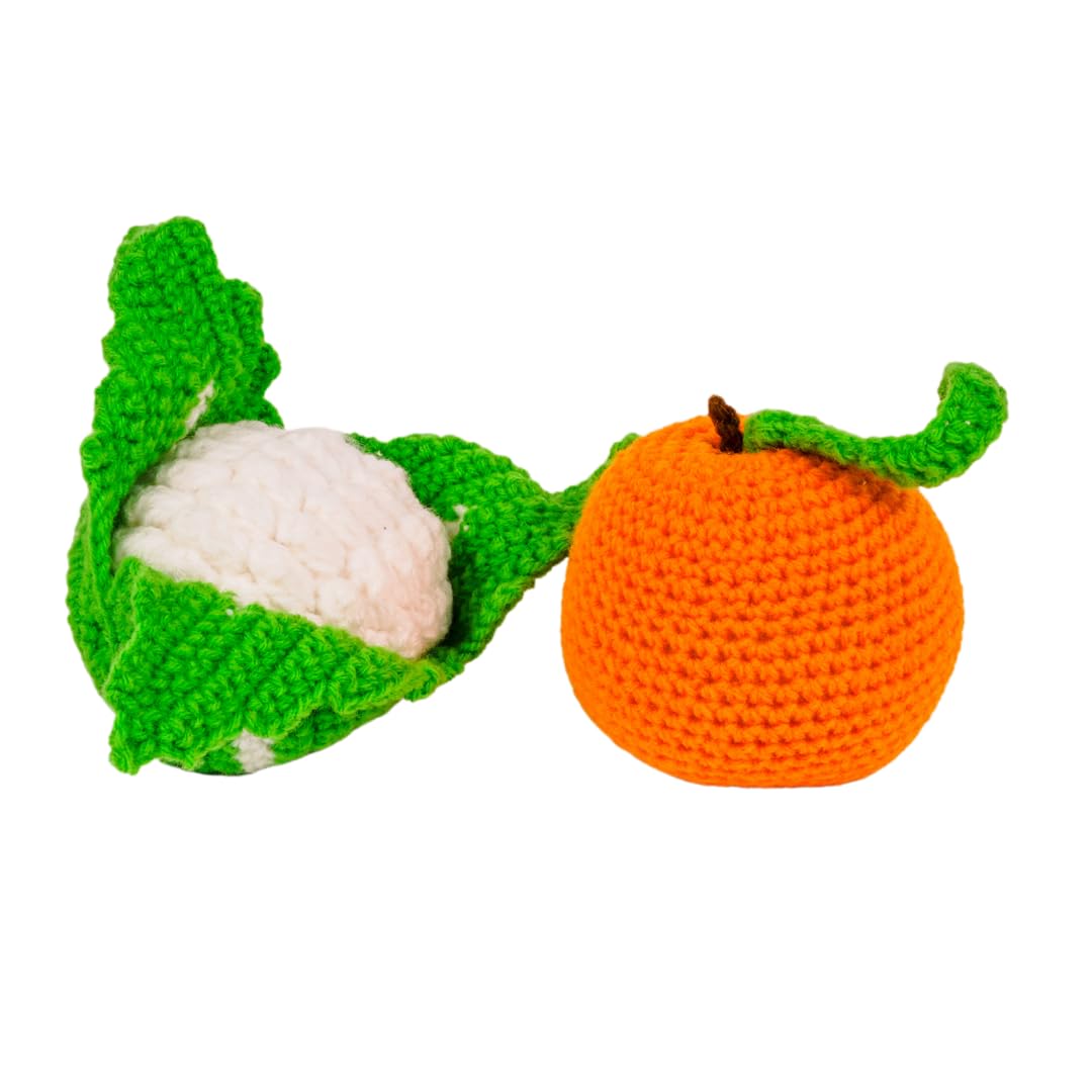 Crochet Play Food Toys- 3 Variants: Vegetables, Fruits & Mixed Set (10 pcs)