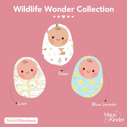 Haus & Kinder Muslin Swaddles For Newborn Pack Of 3 | 100% Cotton Baby Swaddle Blankets | Soft, Breathable, Lightweight, Organic | 100X100 Cm Citrus Groove Collection (Multicolor)
