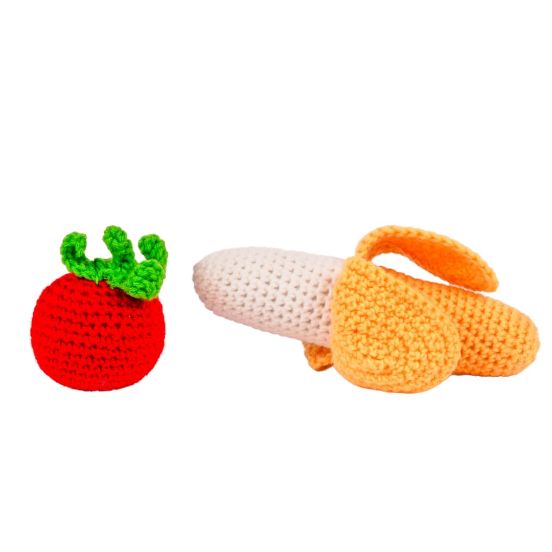 Crochet Play Food Toys- 3 Variants: Vegetables, Fruits & Mixed Set (10 pcs)