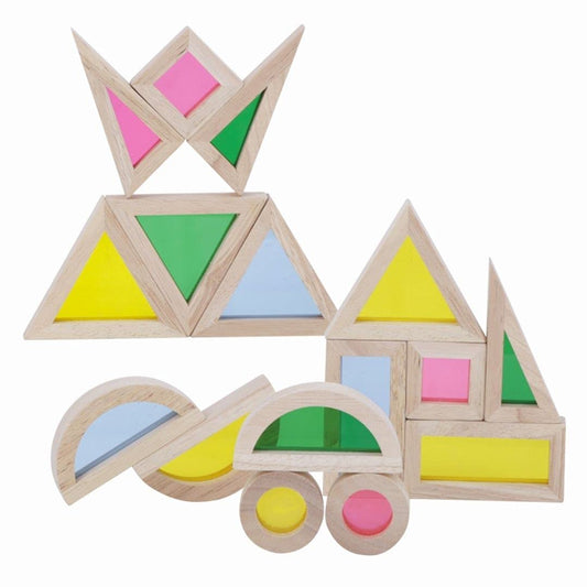 Nesta Toys - Wooden Rainbow Building Blocks (24 Blocks)