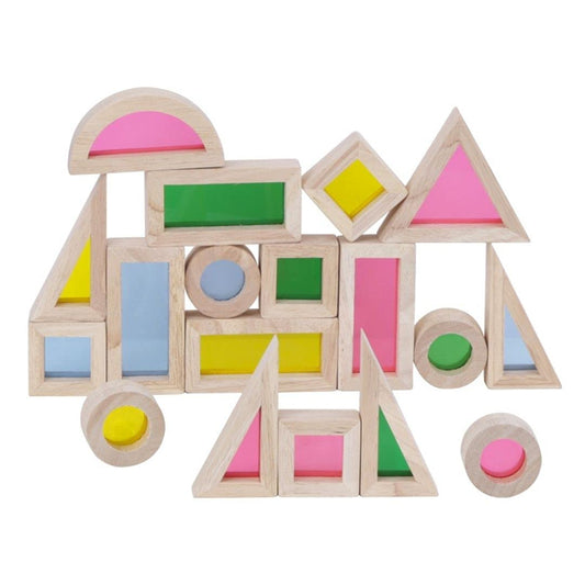 Nesta Toys - Wooden Rainbow Building Blocks (24 Blocks)