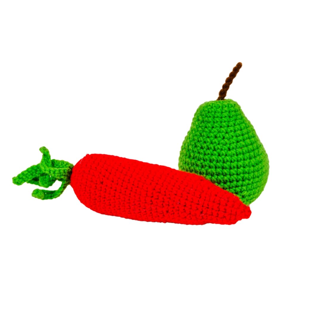 Crochet Play Food Toys- 3 Variants: Vegetables, Fruits & Mixed Set (10 pcs)