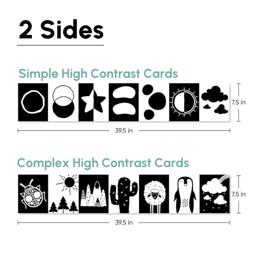 Curious Cub Montessori Flash Cards for Babies & Infants | Visual Stimulation & Sensory Development for 0-12 Months | Fun & Easy Learning for Toddlers | High Contrast Black and White Flashcards