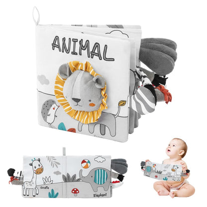 SNOWIE SOFT® Rabbit Baby Books 0-6 Months Baby Toys 6-12 Months, Nontoxic Fabric Soft Baby Cloth Books, Early Educational Activity Baby Sensory Toy, Waterproof Soft Books for Toddler Shower Gift