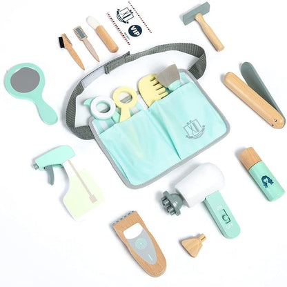 Nesta Toys - Wooden Barber Toy | Make Up Toy for Kids (18 Pcs)