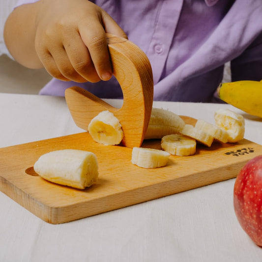Nesta Toys - Montessori Chopping Board & Knife | Safe Cutting Tool for Kids