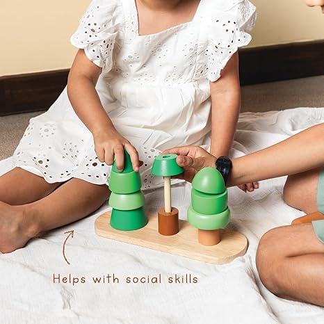 Gubbachhi Aranya Wooden Stacker Toy - Aaram Parents