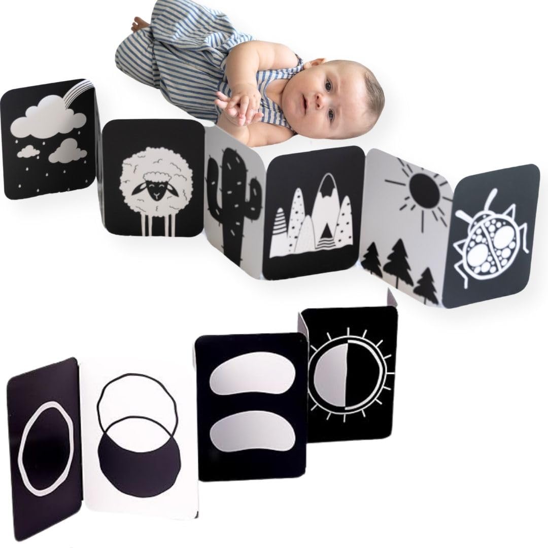 Curious Cub Montessori Flash Cards for Babies & Infants | Visual Stimulation & Sensory Development for 0-12 Months | Fun & Easy Learning for Toddlers | High Contrast Black and White Flashcards