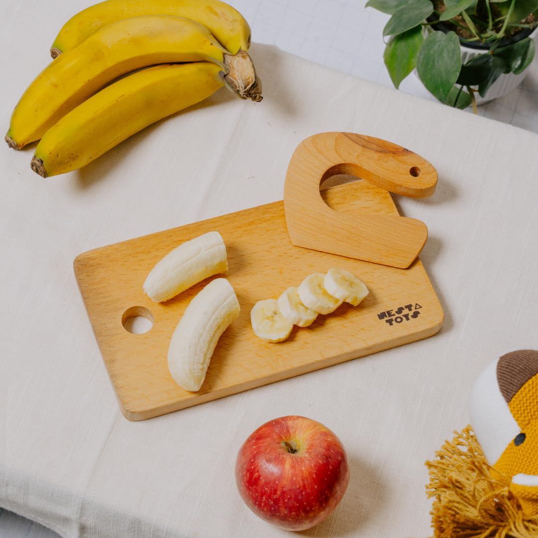 Nesta Toys - Montessori Chopping Board & Knife | Safe Cutting Tool for Kids