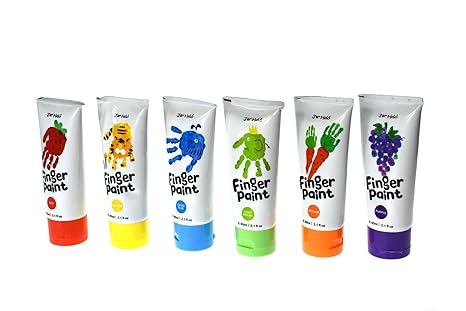 Jar Melo Washable Finger Paint Colors Set 6 colors - Aaram Parents