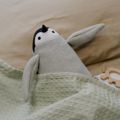 Knitted Cotton Animal Plush Toys - 4 Variants: Lion, Penguin, Zebra & Dinosaur
