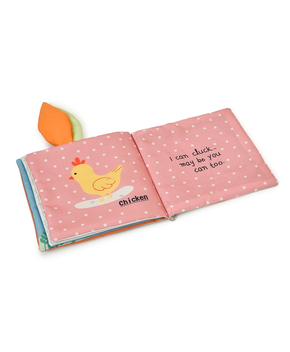 Mi Arcus Farm Animals Newborn Activity Soft Book with 3D Elements, Noisy Paper Effect,Early Development Travel Toys, Woven Activity Book/Travel Toy