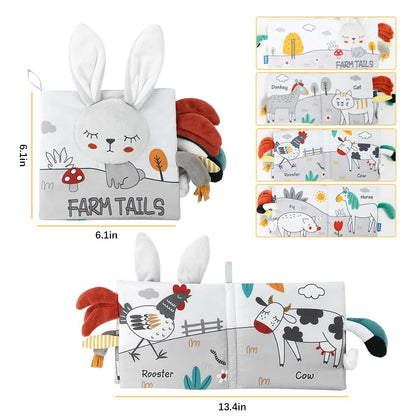SNOWIE SOFT® Rabbit Baby Books 0-6 Months Baby Toys 6-12 Months, Nontoxic Fabric Soft Baby Cloth Books, Early Educational Activity Baby Sensory Toy, Waterproof Soft Books for Toddler Shower Gift