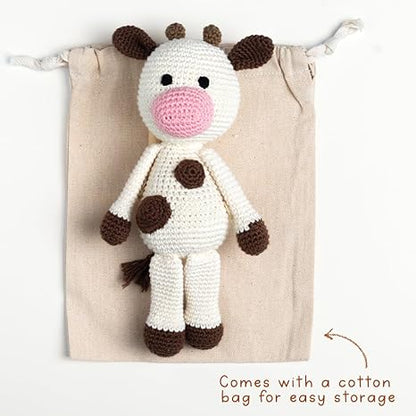 GUBBACHHI Amba Crochet Cow Soft Toy - Aaram Parents